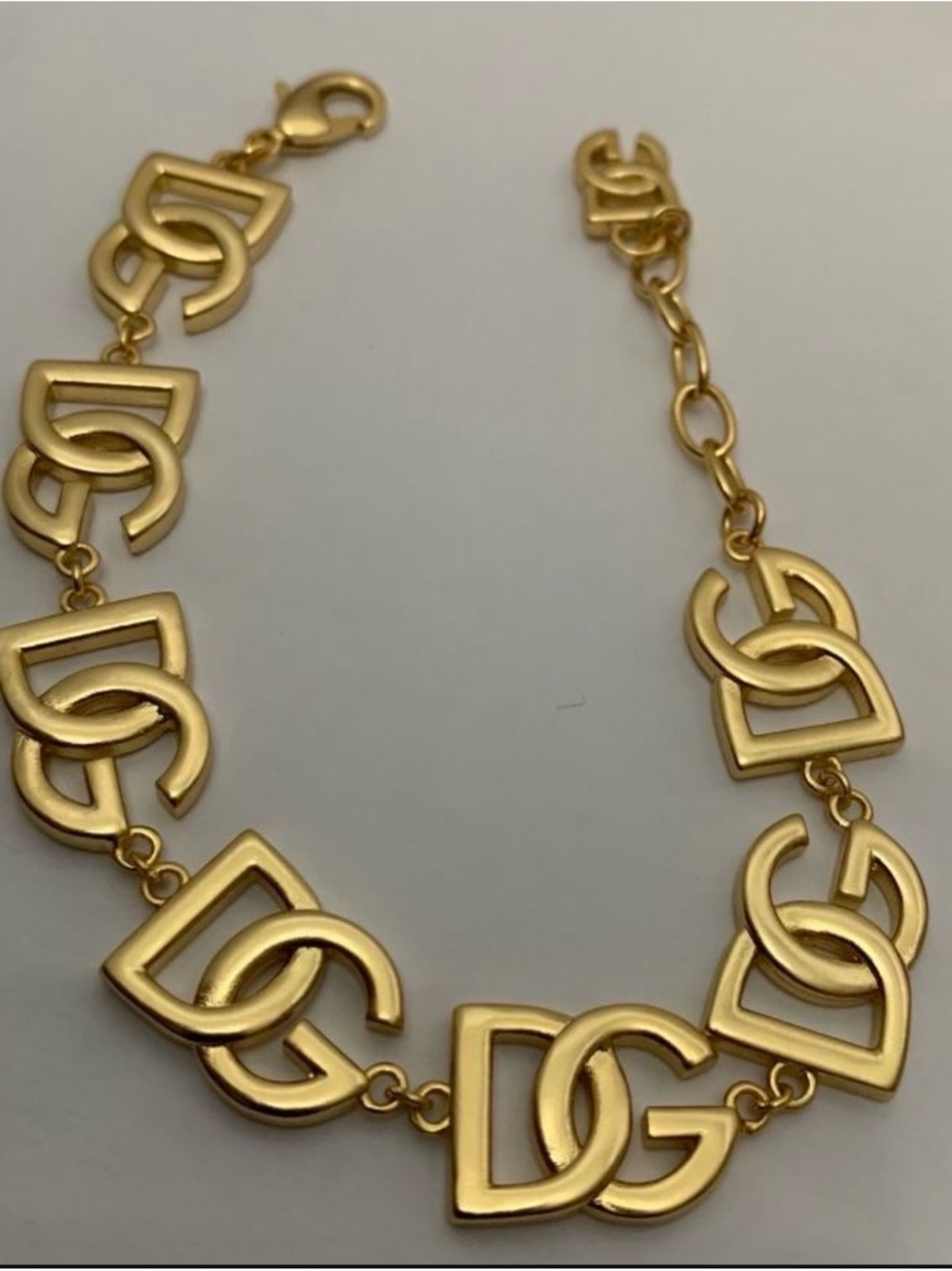 DG Gold-Tone Logo Link Bracelet - Designer Style Women Jewelry